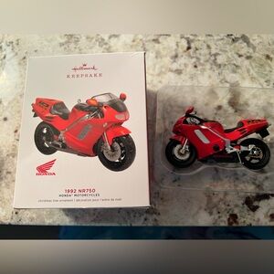 2019 Hallmark ornament 1992 NR750 Honda motorcycle ornament.